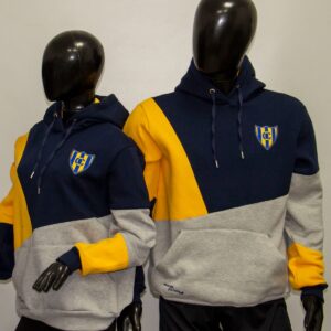 Buzo canguro con resortes de colores, puño y cintura