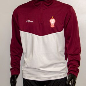 Buzo cuello medio alto deportivo frisado con escudo bordado