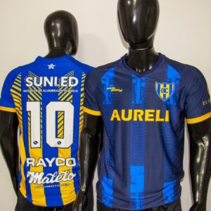 Camisetas de futbol de policam sublimadas con escudo bordado