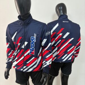 Campera cuello medio alto deportivo micro sublimada 100% cierre azul marino
