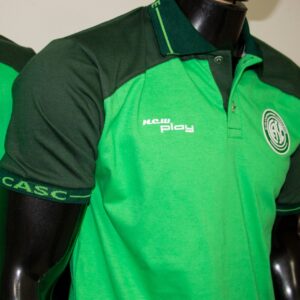 Chombas de algodón combinada, con cuello y puño tejido con diseño